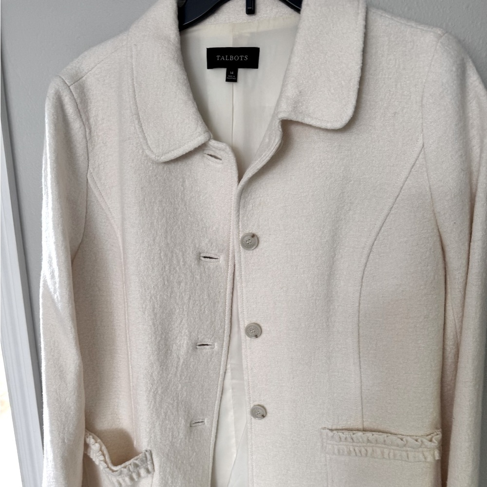 Talbots white textured blazer